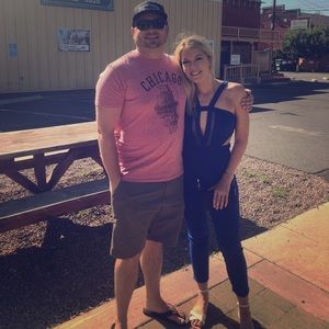 Blue Cutout Jumpsuit